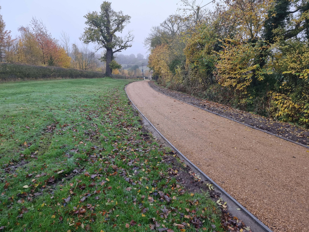 This is a large driveway which has just had a tar and chip driveway installed on by Downham Market Driveways