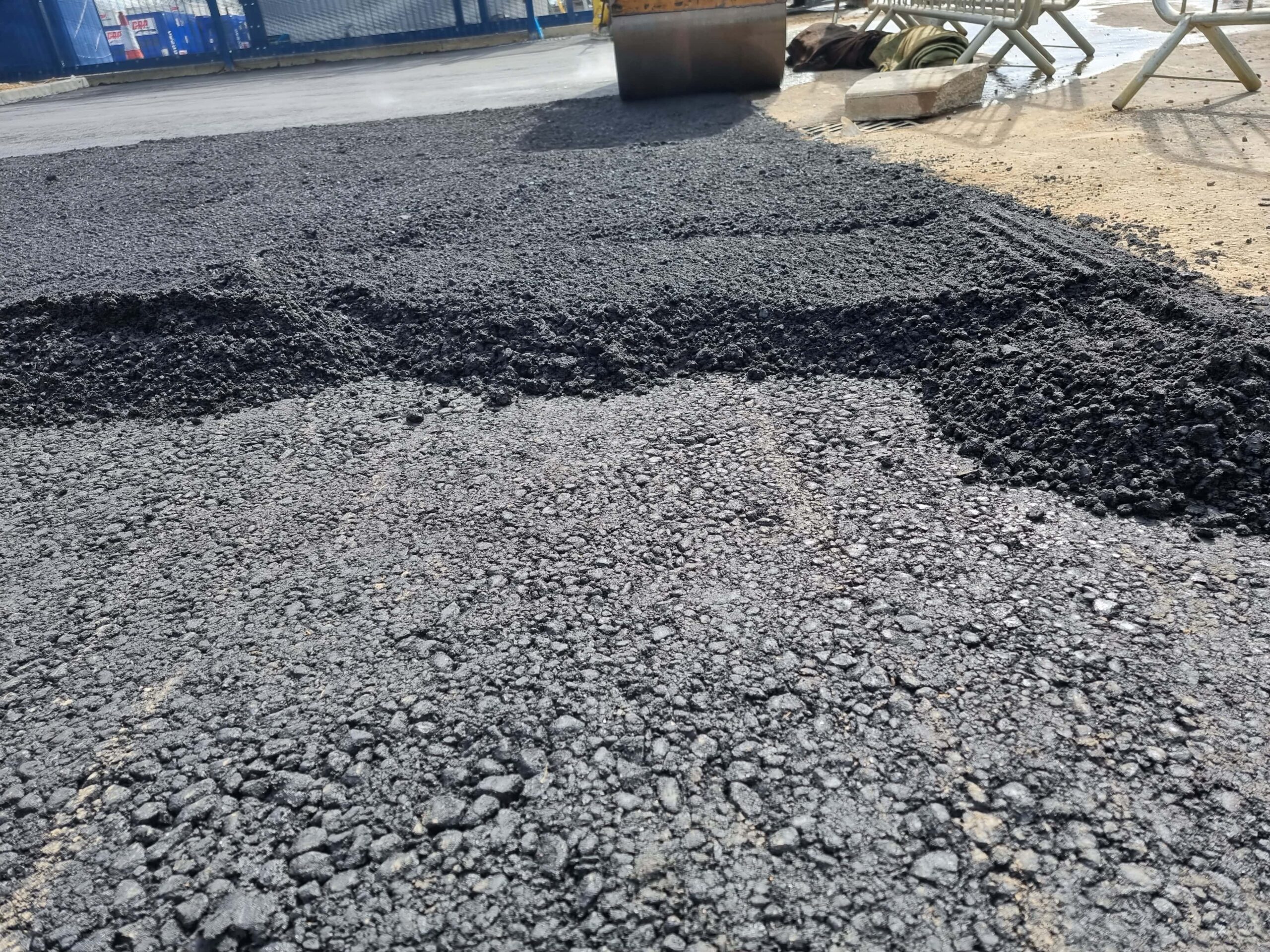 This is tarmac being laid by Downham Market Driveways